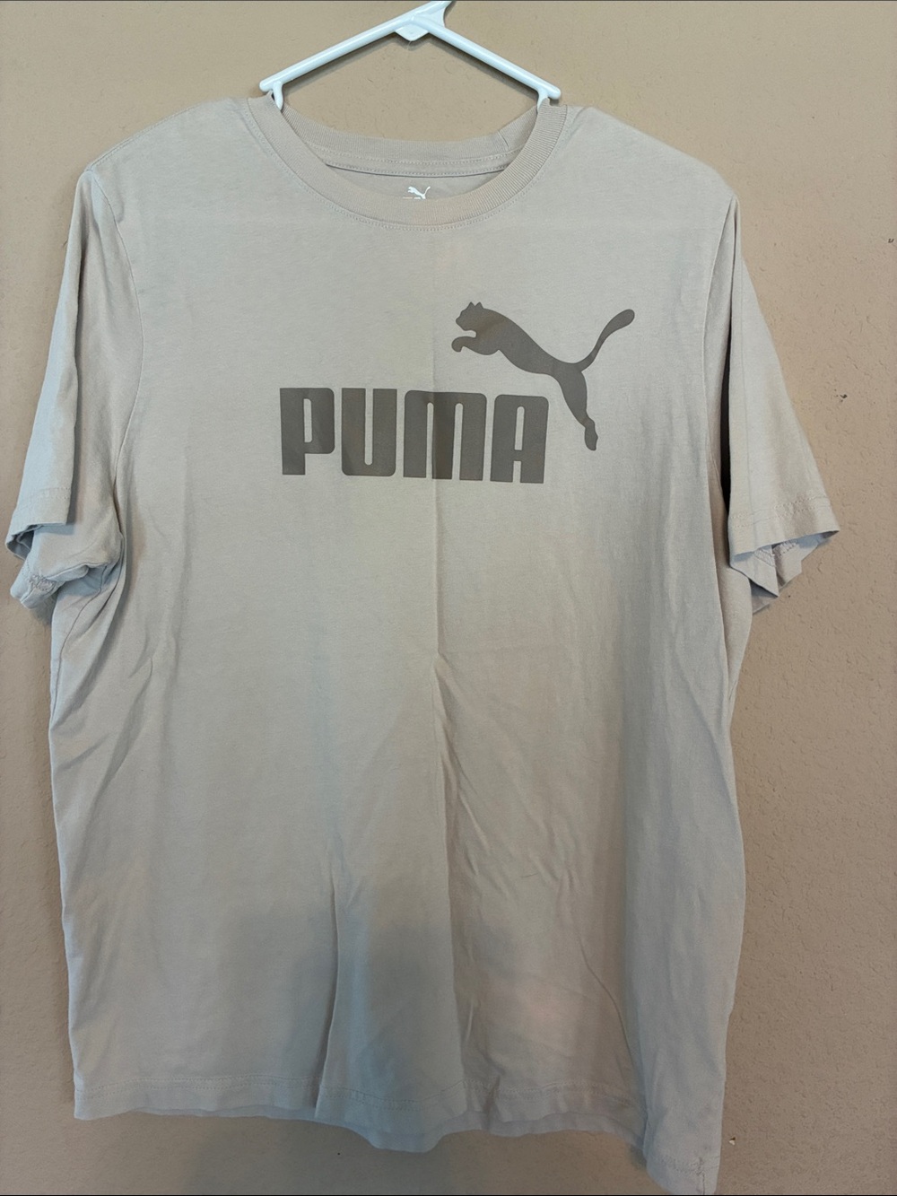 Set of 2 Puma Men's Short-Sleeve Logo T-Shirt - Light Beige and Black